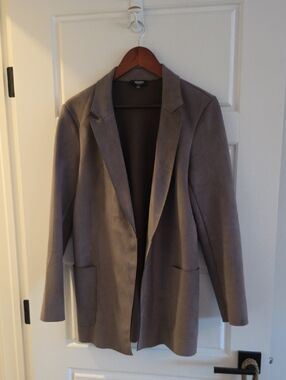Premise Taupe Open-Front Blazer Jacket